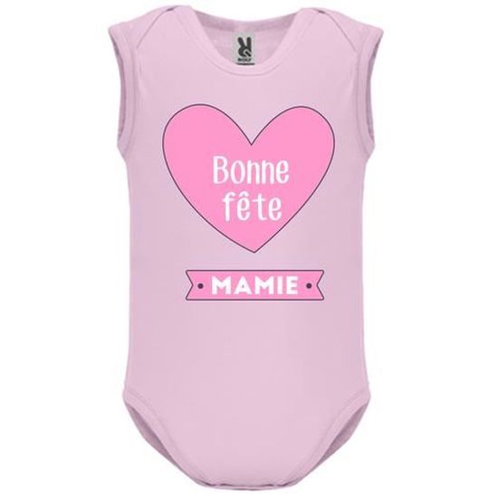 Body Bebe Manche Sans Bebe Fille Rose Bonne Fete Mamie 1 Rose Cdiscount Pret A Porter