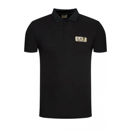 Polo homme EA7 Emporio Armani - Noir - Manches courtes - Logo EA7 - 100% coton