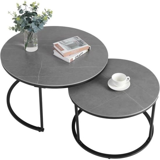 Lot De 2 Tables D'appoint Gigognes De Forme Ronde Pour Votre Intérieur