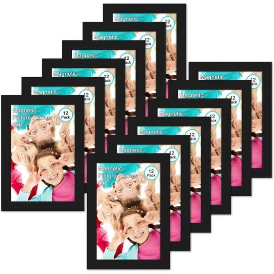 12 Pièces (6 Paires) Cadres Photo Magnétiques En Acrylique - 9x6cm, Transparent, Double Face, Pour Frigo, Photos, Cartes