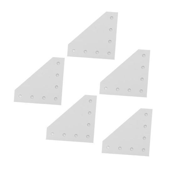 VBESTLIFE Plaque De Connexion à Angle Droit 5 Pièces 7 Trous Plaques De Jonction à Angle Droit