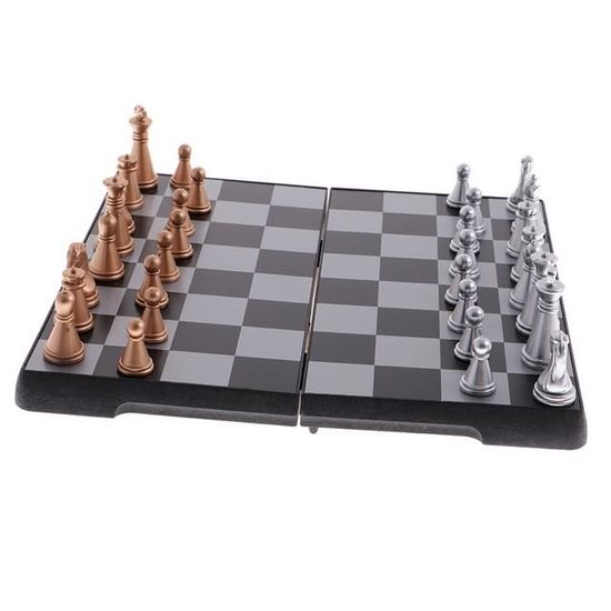 Jeux d'échecs magnétiques 2 en 1 avec damier et échiquier de voyage Jeux d'échecs magnétiques 2 en 1 avec damier et échiquier de voyage