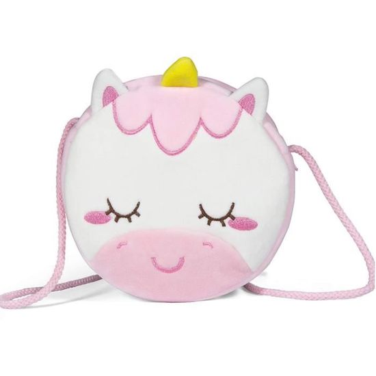 Sac à Main Licorne Pour Petite Fille - Bandoulière Réglable, Peluche Douce, Dimensions 27x26 Cm, Jouets Et Goûters