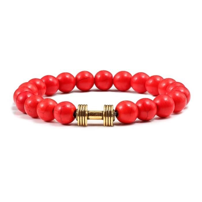 Mode Femmes Bracelets Extensibles Sport Haltère Hommes Bijoux_argent
