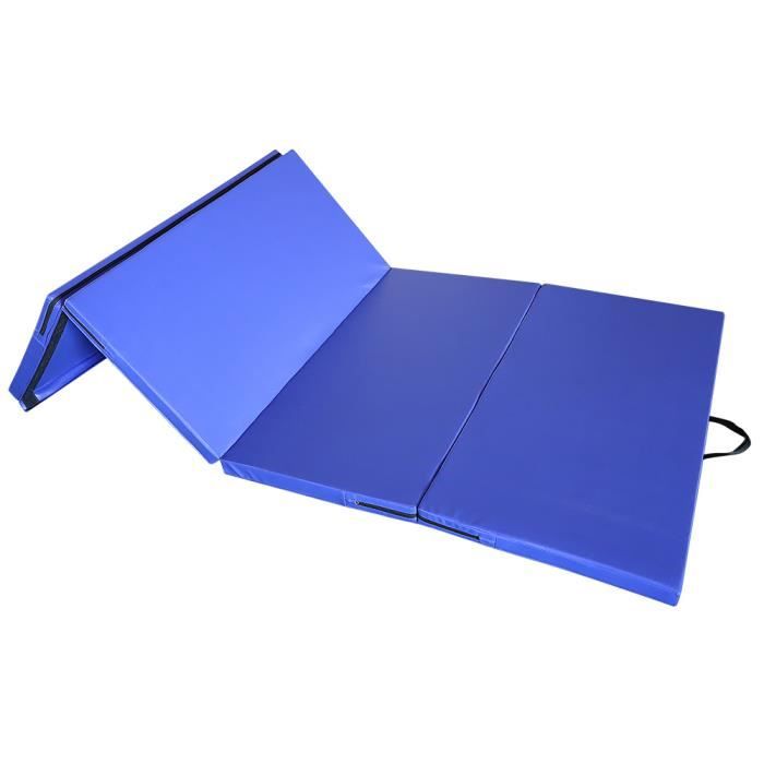 WISS 240x120x5cm Tapis de Gymnastique Tapis Sol Epais Pliable - Matelas Gymnastique - Tapis Sol -Bleu