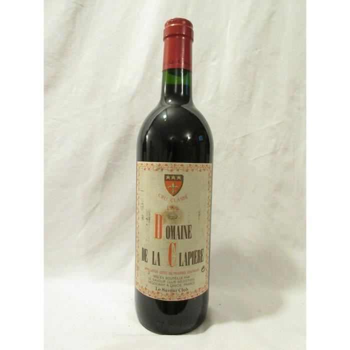 côtes de provence domaine de la clapière cru classé savour club rouge 1996 - provence france