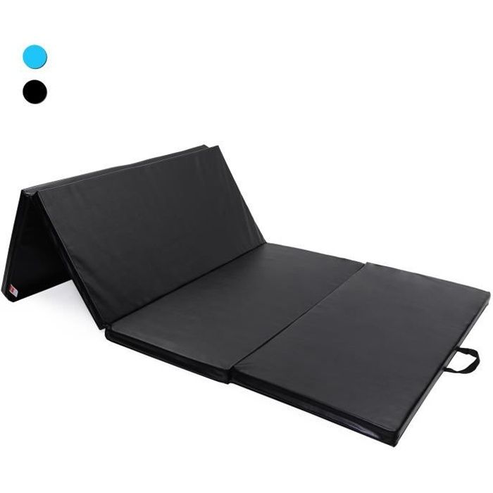 ISE Tapis de Sol 240cm Tapis de gymnastique pliable natte de gym matelas fitness 240 x 120 x 5 cm NoirSY-3004-BK