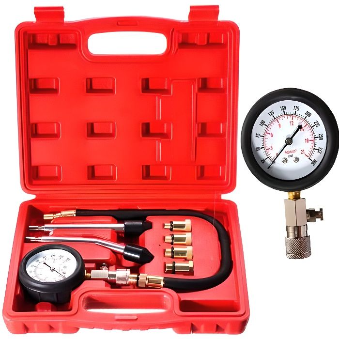 Kit de 8 testeur de compression compressiomètre moteur essence cylindre