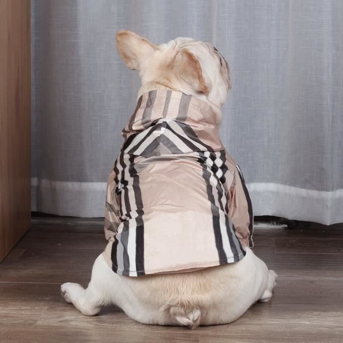 Manteau Blouson,Chemise coupe vent pour petits chiens Chemise coupe vent pour bouledogue français, sweat à capuche, - Type Plaid-XL