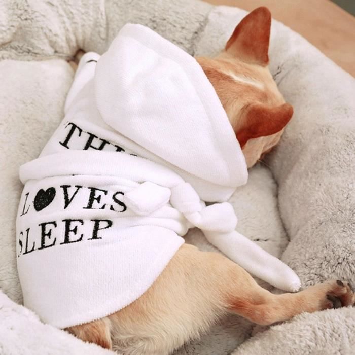 Serviette peignoir,Haute absorbant chien peignoir confortable doux chien pyjamas vêtements de couchage intérieur chiot - Type S
