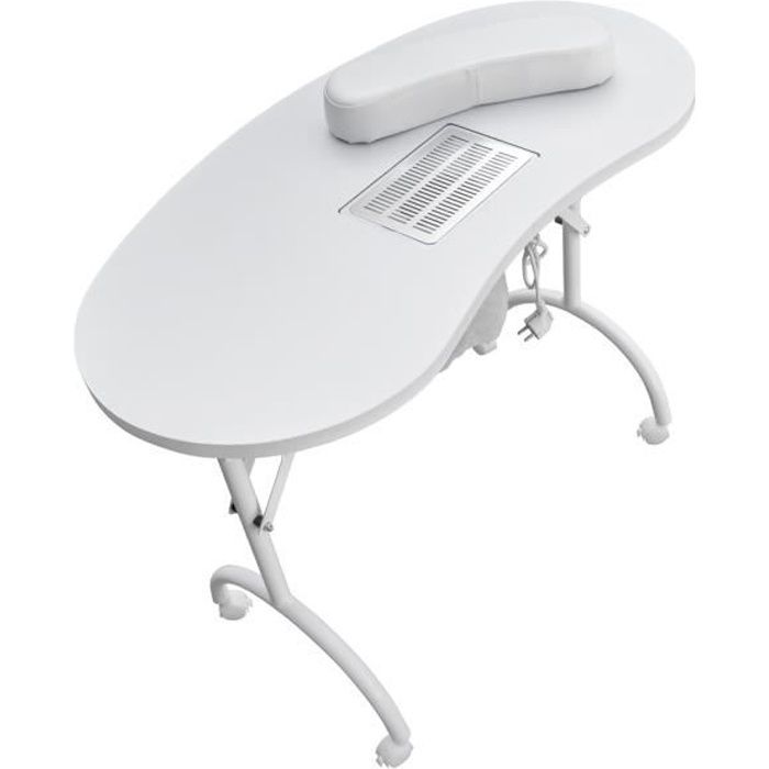 Table manucure pliante avec aspirateur SWAN Blanc