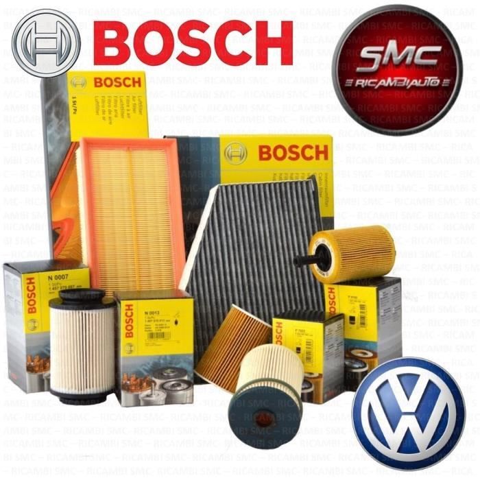 KIT VIDANGE 4 FILTRES BOSCH VW - 5 L HUILE MOTEUR CASTROL EDGE 5W30 VW GOLF VI (5K1) 2.0 TDI 103 KW 140 CH