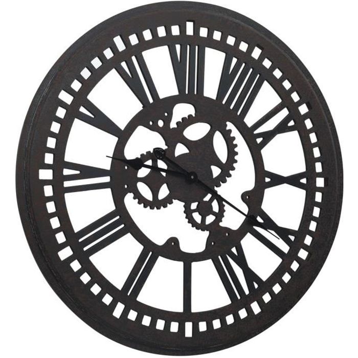 Horloge murale Noir 80 cm MDF -ROE