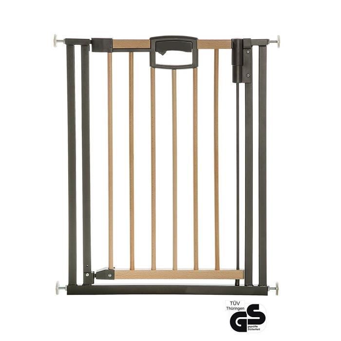 Geuther , EASYLOCK WOOD PLUS +, Barrière de Sécurité pour Portes 68 cm, argentée - 2791+