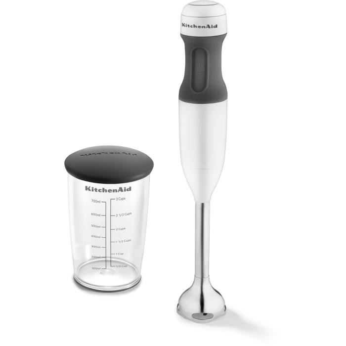 KITCHENAID 5KHB1231EWH Mixeur plongeant Classic - 180 W - Blanc