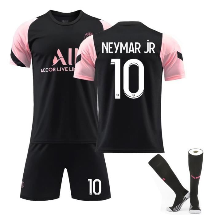 Maillot de Football 2122 Collection de Paris-Neymar 10 Tenue de Training Noir Tenue + Chaussette Dri-FIT Respirant pour Adulte