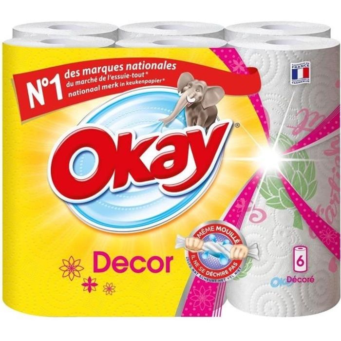 OKAY Essuie-tout Original - 6 rouleaux - Décoré