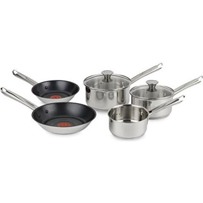 Tefal Batterie De Cuisine Poêles et Casseroles Elementary 5 pièces Inox Tous Feux Dont Induction H054S544 H054S544