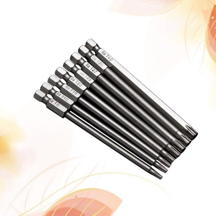 8 Pcs S2 Acier 1/4 100mm Longueur Entraînement Hex Torx Bits Set T8-T40 Hexagone Sécurité Tournevis Électrique DOUILLES - EMBOUTS