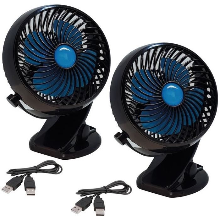 VENTEO Fast Fan – Lot de 2 Mini Ventilateurs Portable Rechargeable USB à Rotation intelligente à 360° Batterie Lithium Longue durée