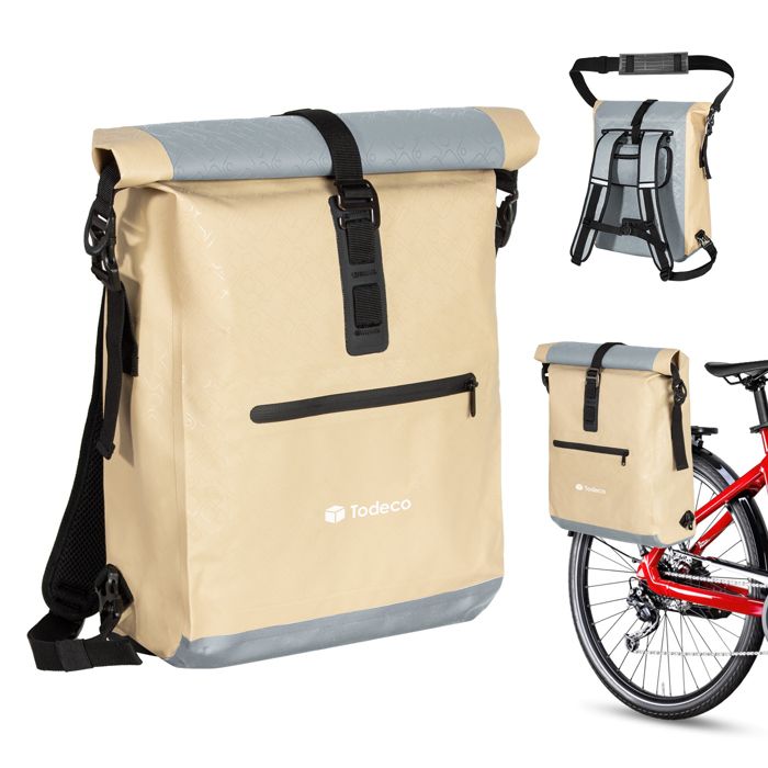 Sac à Dos de Vélo 3 en 1 (20L), Sacoche Porte-Bagage arrière de vélo, Sac à Dos étanche et Sacoche Bandoulière,