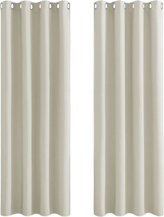Rideaux Occultants Enfant Papillon Fée - 2 Panneaux 75x166cm Blanc/Rose/Jaune Isolants Thermiques