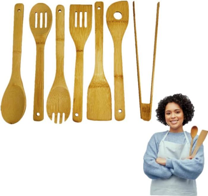 Spatule Silicone Cuisine Kit, 6 Ustensiles Antiadhésifs, Spatule