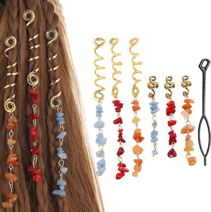 Dreadlocks anneaux à cheveux en acier inoxydable pinces à cheveux décoration de bijoux tresses