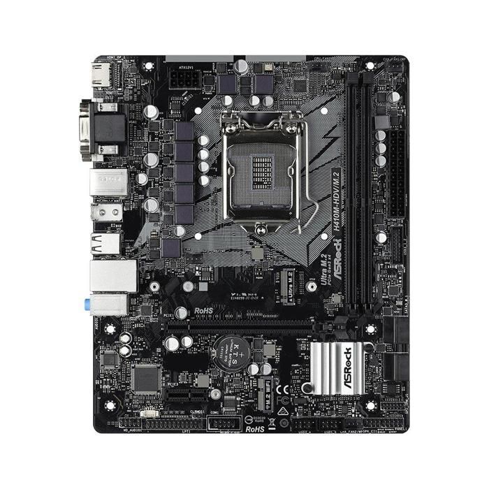 Carte mère ASRock H410M-HDV/M.2 Intel H410 LGA 1200 2xDDR4 64GB Micro ATX - Asrock