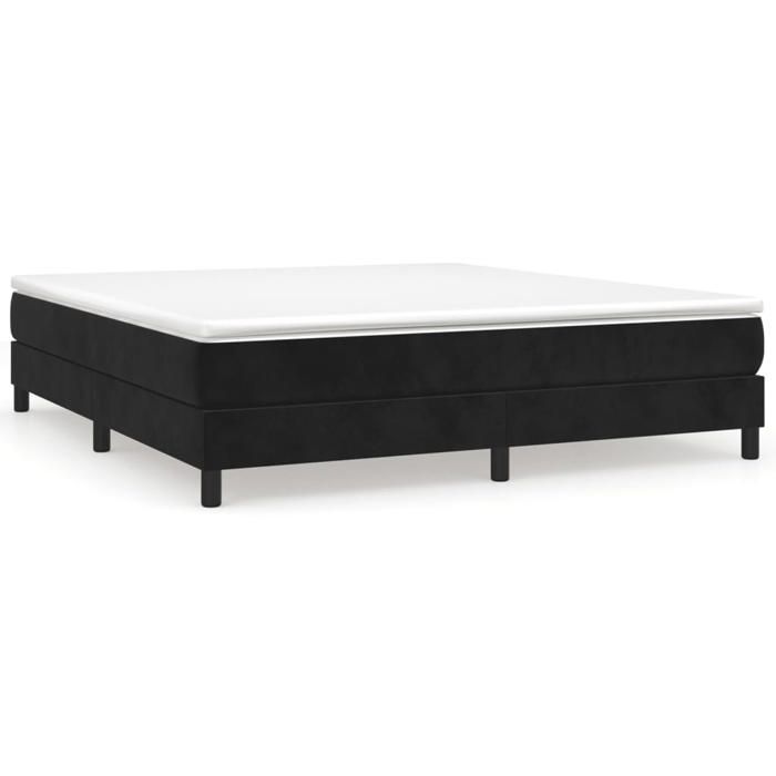 Cadre de lit - 2 personnes - Noir 160x200 cm - Velours LL150576