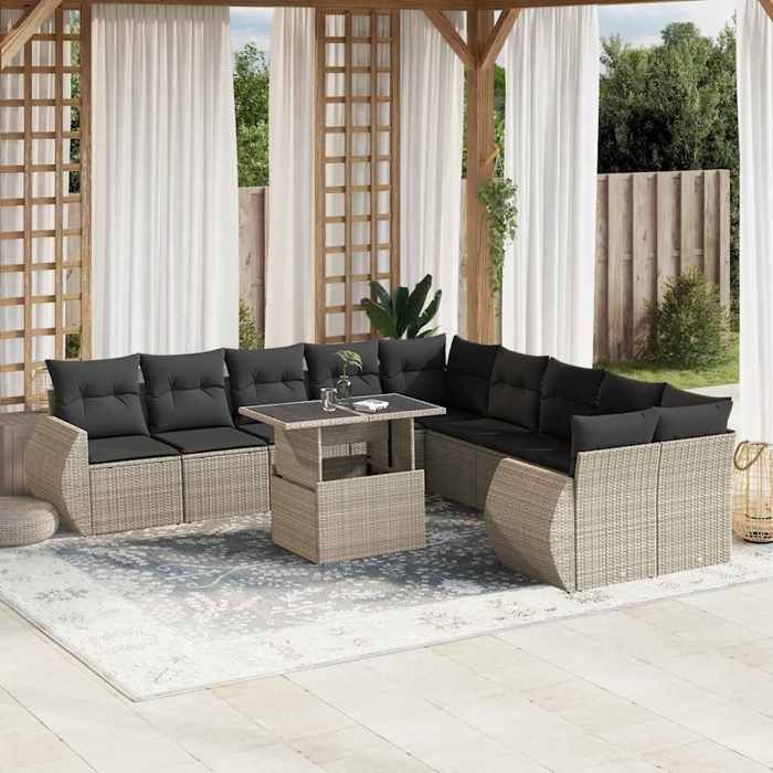 vidaXL Ensemble Salon Jardin 11 pcs - vue 2