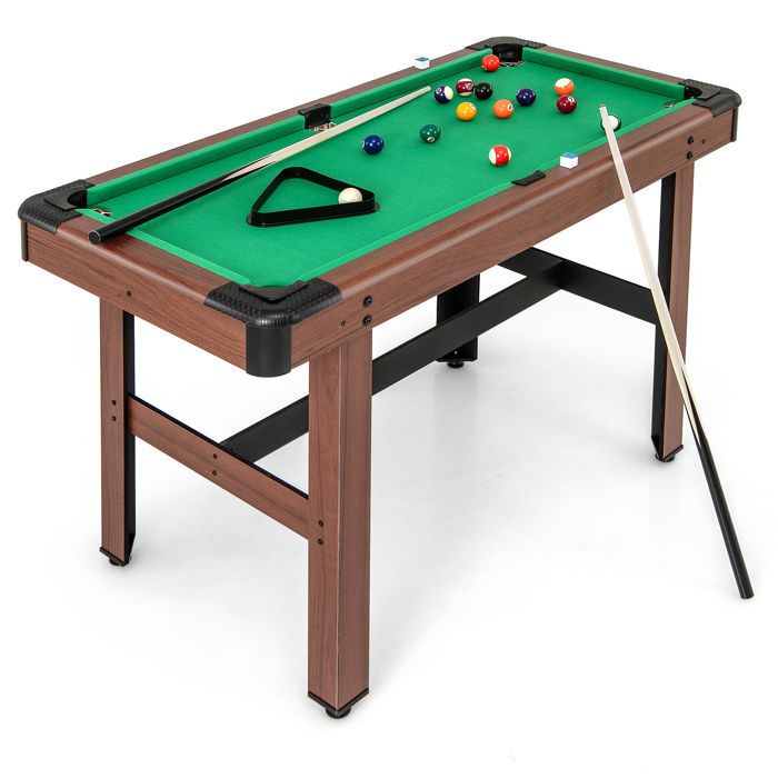 Mini Table De Billard Relaxdays - 51x31cm, 2 Queues, 16 Boules | Jeu Famille, Enfants & Adultes | Aspect Bois, Vert | Jouet