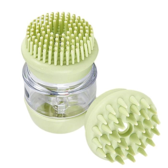 Meilleurs prix pour Brosse de bain pour chienPeigne à brosse en silicone pour chatBrosse de douche pour chien pour enlever la saletévert