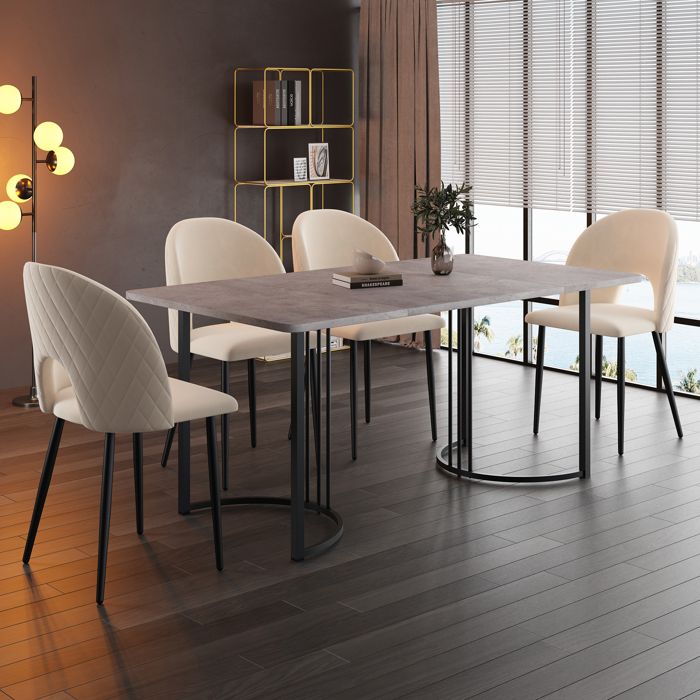 Nouvelle table de salle à manger Premium sense 140 x 80cm （1-St）， Table à manger de cuisine moderne table à manger rectangulaire