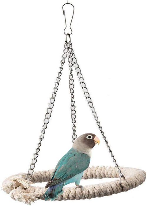 Comparer les prix de Balançoire pour perroquet, perchoir en corde de coton pour oiseaux de compagnie pour petites et moyennes perruches