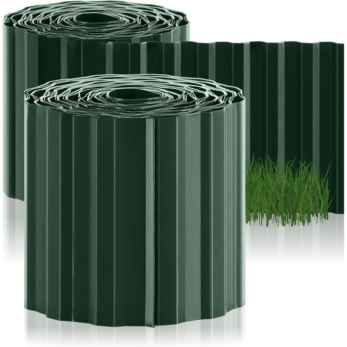 LATERN Bordure De Pelouse Flexible 5M X 5CM Avec 15 Piquets - Aménagement Jardin Sans Creuser