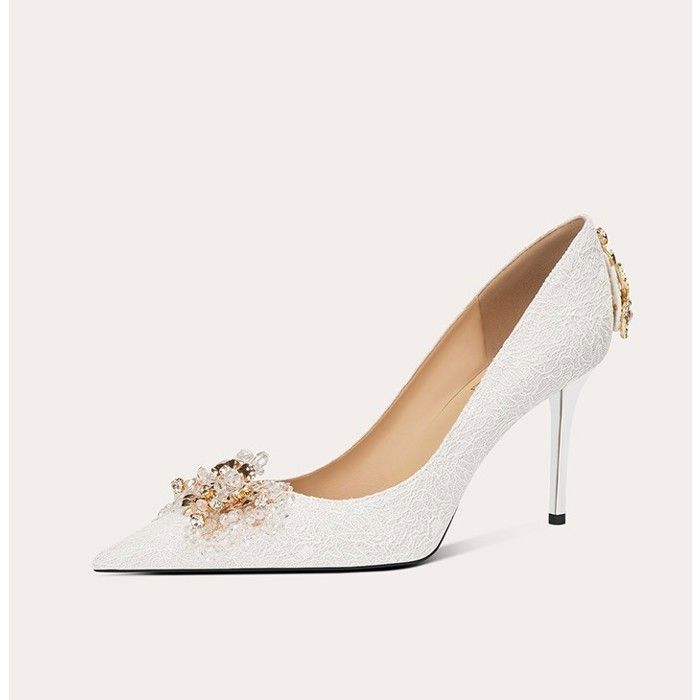 Bout Pointu Escarpin Talon Fin Dorées Femme Escarpins TressÃ©s