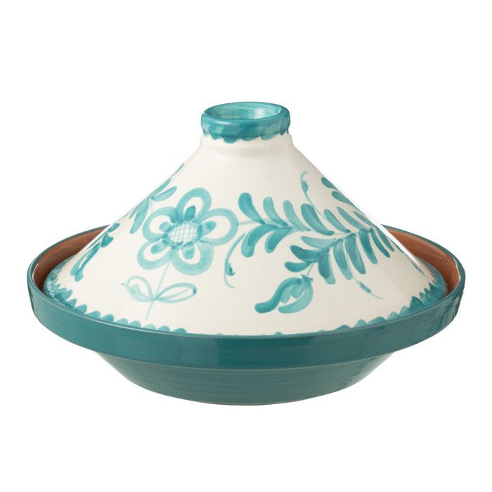 J-Line tajine Granada - céramique - blanc/aqua J-Line tajine Granada - céramique - blanc/aqua