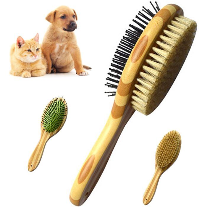 Comparer les prix de Brosse de toilettage en caoutchouc pour chien et chat convient aux poils courts et longs PZCC