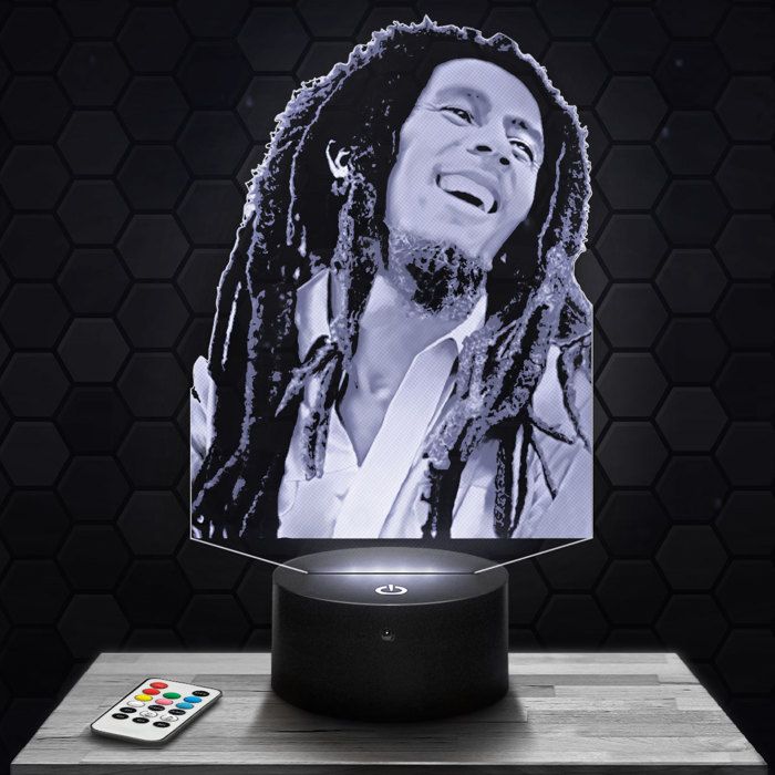 Lampe 3d  Bob Marley - Accessoire Merch Cadeau Bob