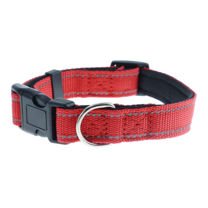 Collier pour chien en fil réfléchissant 1 pièce - rouge taille S