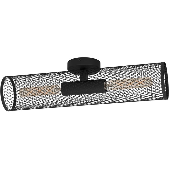 Applique Murale Eglo Redcliffe 2 Flammes Métal Noir Style Industriel
