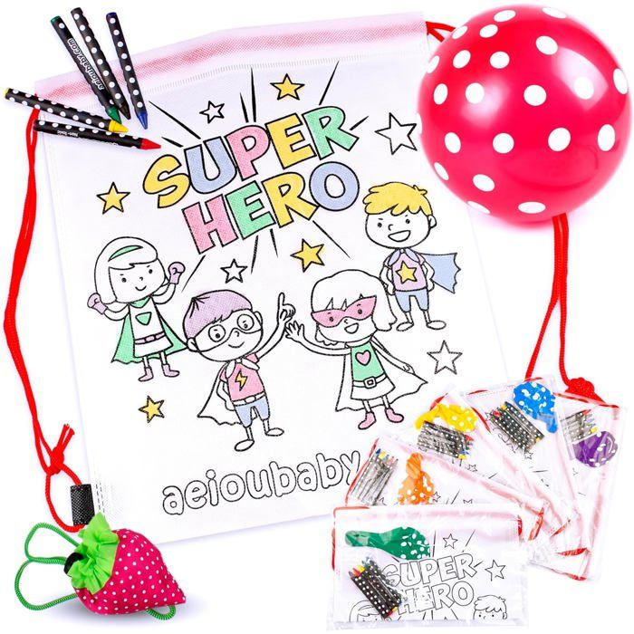 12 Sacs à Dos à Colorier avec Crayons pour Anniversaire Enfant et Cadeaux Invités