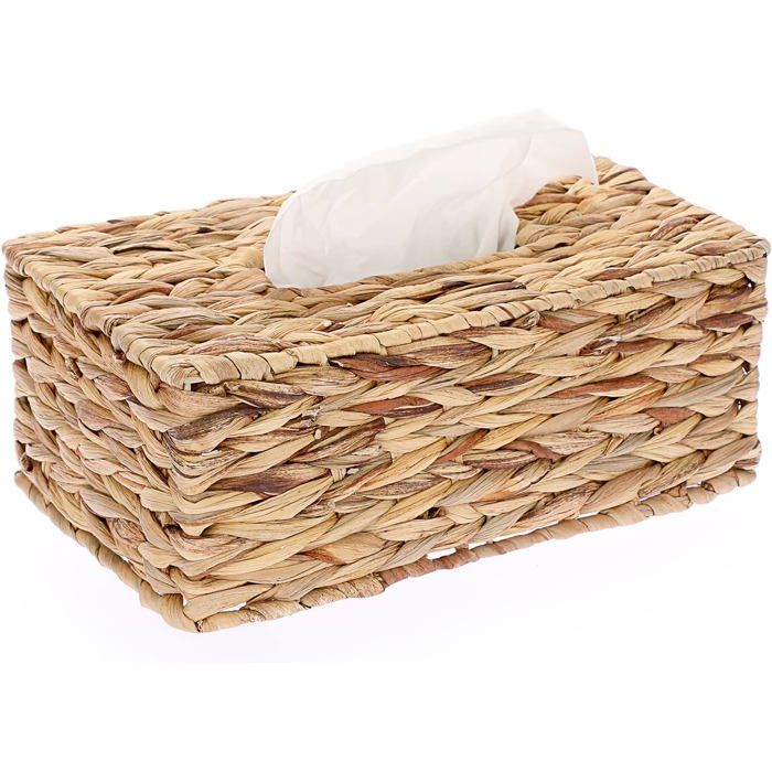 Porte-mouchoirs en papier tissé à la main motif jacinthe deau organisateur de rangement pour mouchoirs en papier.