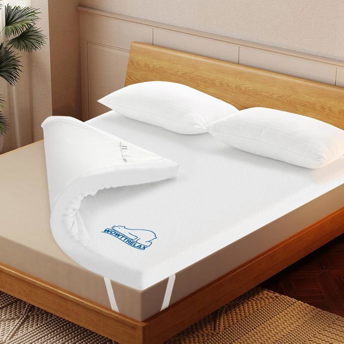 Surmatelas Réversible 180x200 - Matelas 6 cm épaisseur - Mousse à mémoire de Forme - Conception double face - avec housse lavable