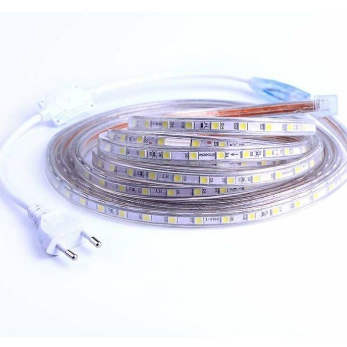 Ruban à LED étanche - ZOR® - IP65 - Blanc froid - 2 mètres - 600 lm/m - 60 LEDs/m - 6.9 W/m - AC 220-240V - Non dimmable
