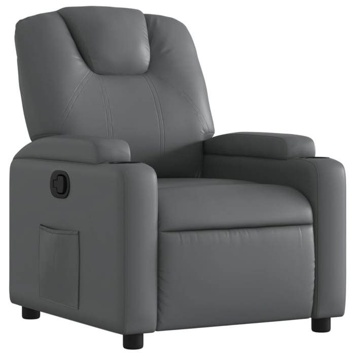 NEUF 2026 CHIC Fauteuil inclinable réglable SWEETY inclinaison manuelle gris similicuir 74x88x97 cm FF3533