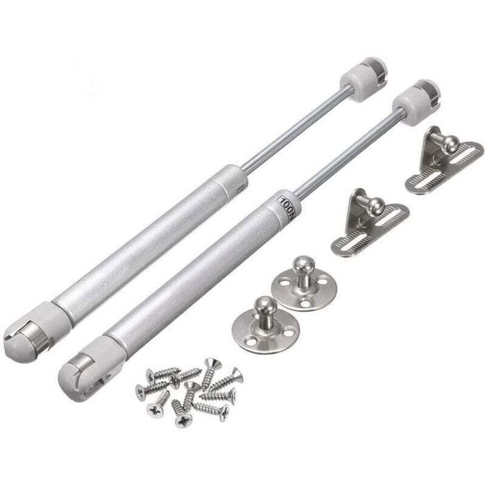 Vérins à gaz pour meuble - PZCC - Lot de 2 - 80N - 263 cm - Silencieux