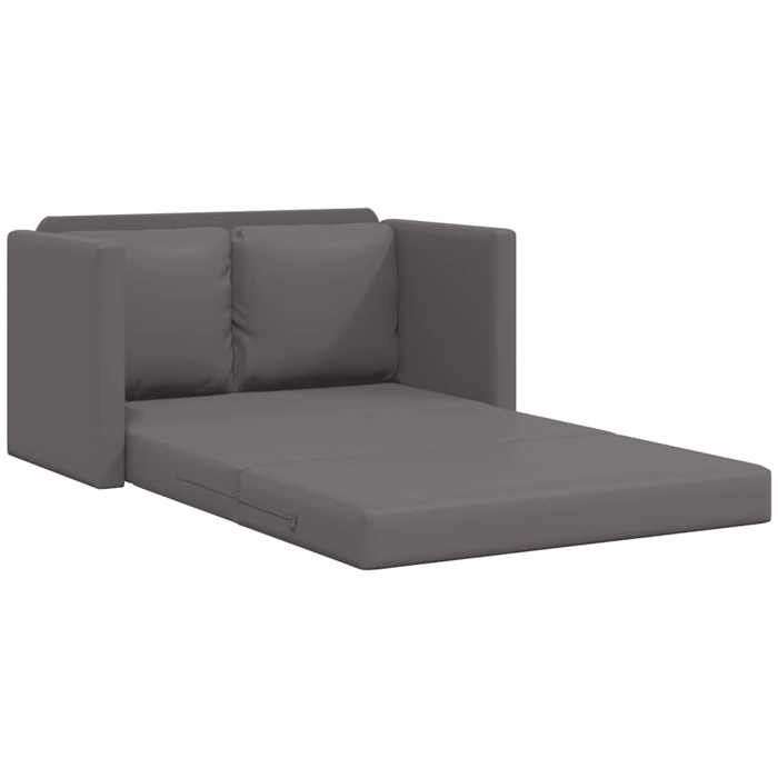 Canapé convertible à 2 places 2 en 1 - NANAS - CLIC-CLAC/Sofa-lit - gris 112x174x55cm similicuir 112x60x55cm C5743686
