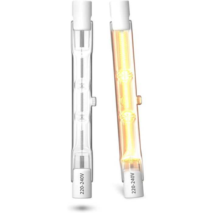 Ampoule halogène R7S 78mm - CACTOSE - Dimmable - Blanc chaud 2700K - 48W - 750 lumens - Angle de faisceau 360°